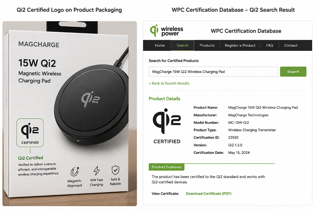 Certified Qi2 wireless charging product details